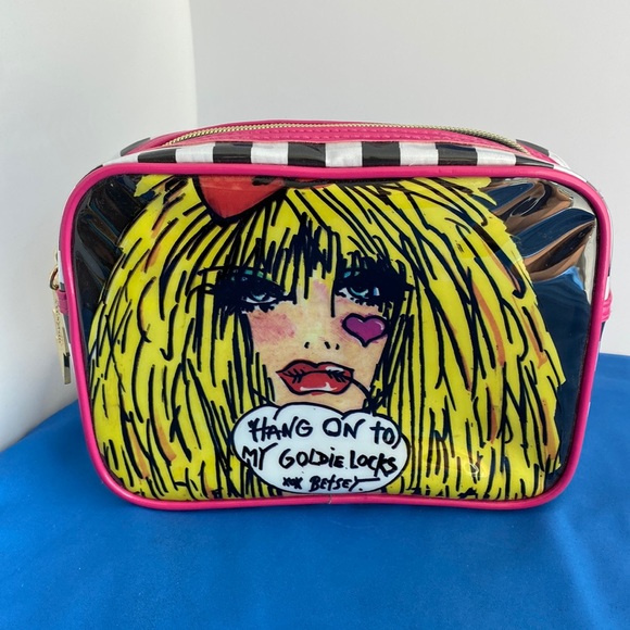 Betsey Johnson Cosmetic/Trinket  Bag EUC 8 x 6 x 2 - Picture 1 of 5